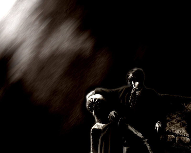 Man Sitting on a Couch — Black