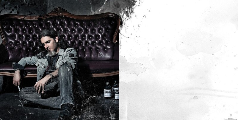 man sitting on a leather couch