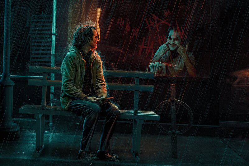 Man Sitting on Bench — Black, Dramatic