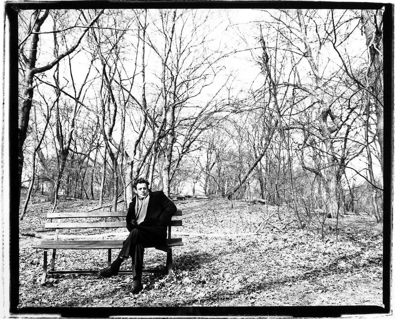 Man Sitting on Bench — Black, Somber, Autumn