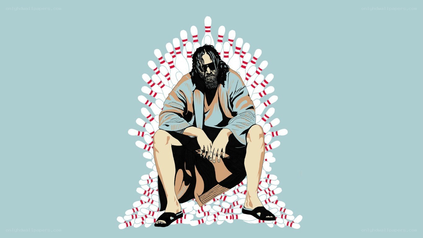 man sitting on bowling pin throne