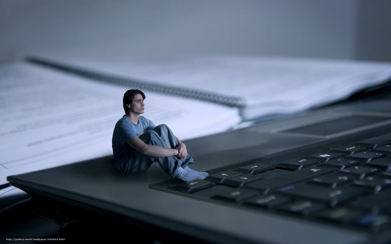 Man sitting on laptop