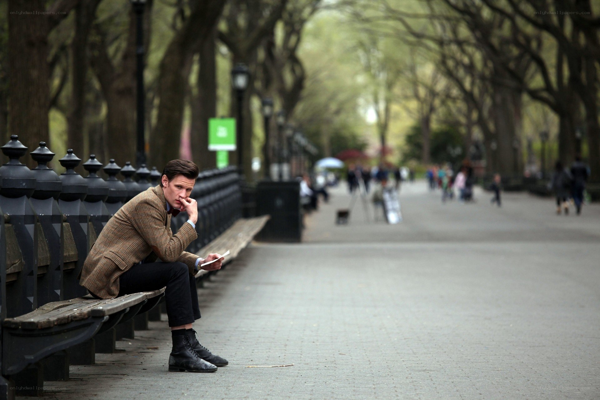 Man sitting on park bench