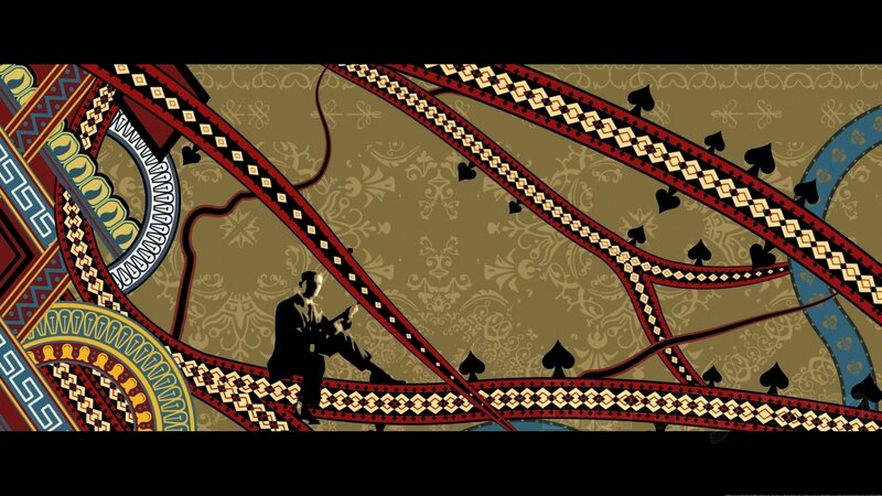 man sitting on patterned path