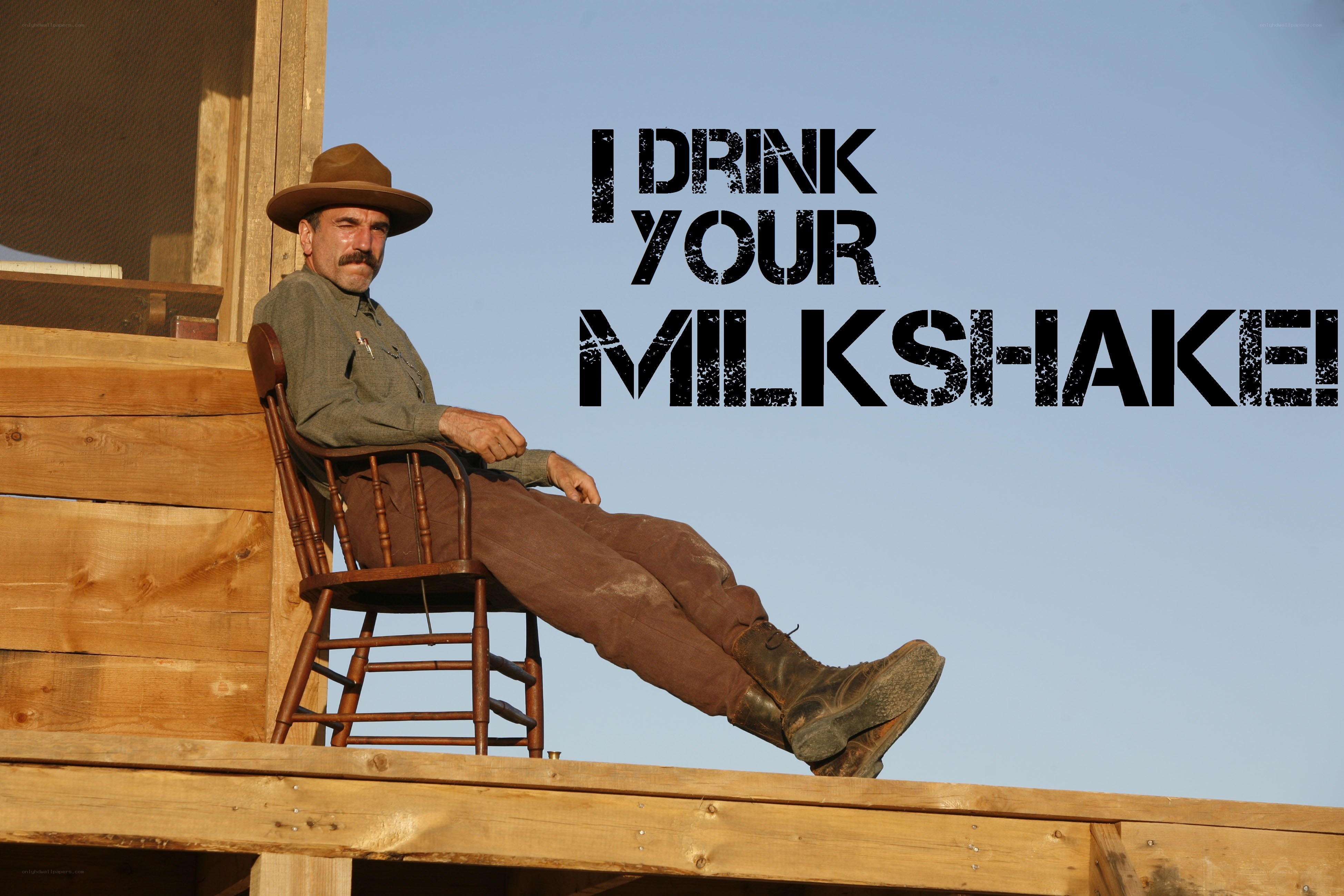 man sitting on porch with text