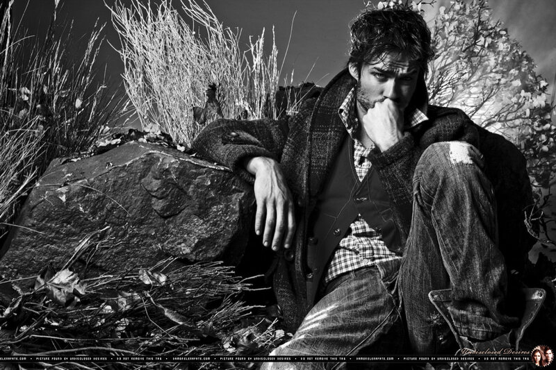 Man Sitting on Rock — Black, Dramatic