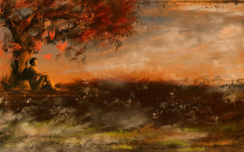Man Sitting under Tree