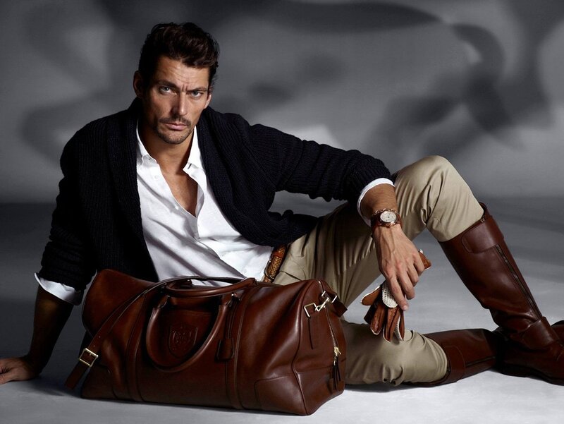 Man Sitting with Bag