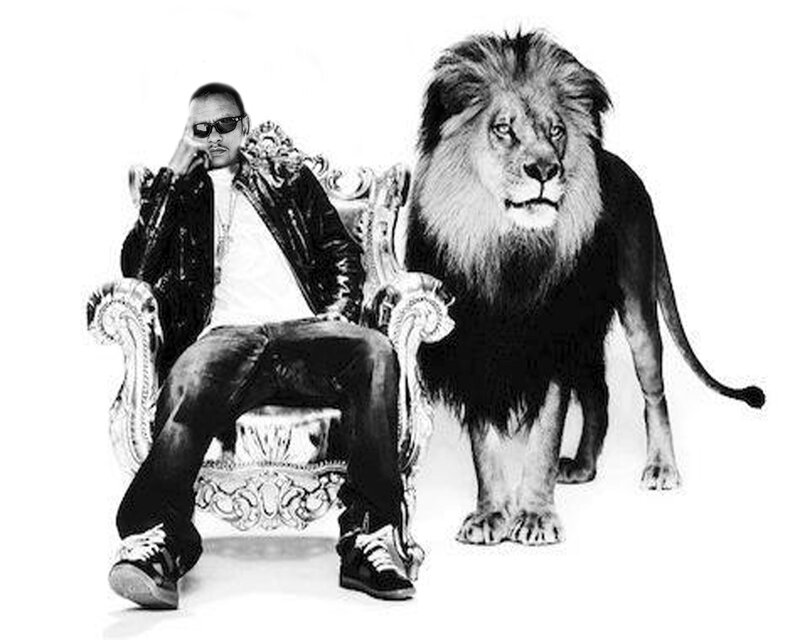 Man Sitting with Lion