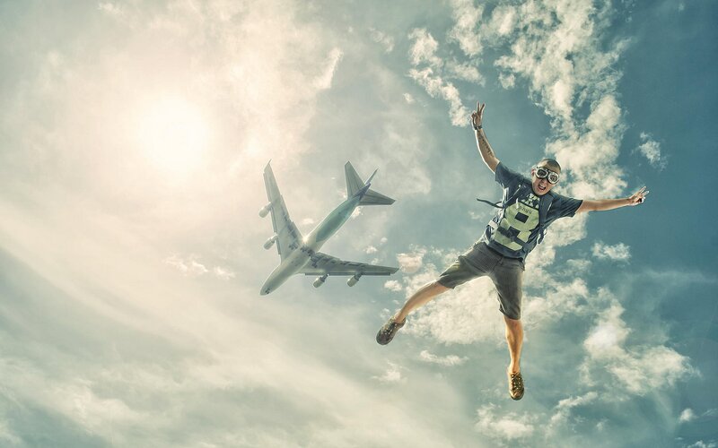 Man Skydiving