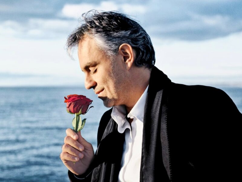 Man Smelling Rose — Blue