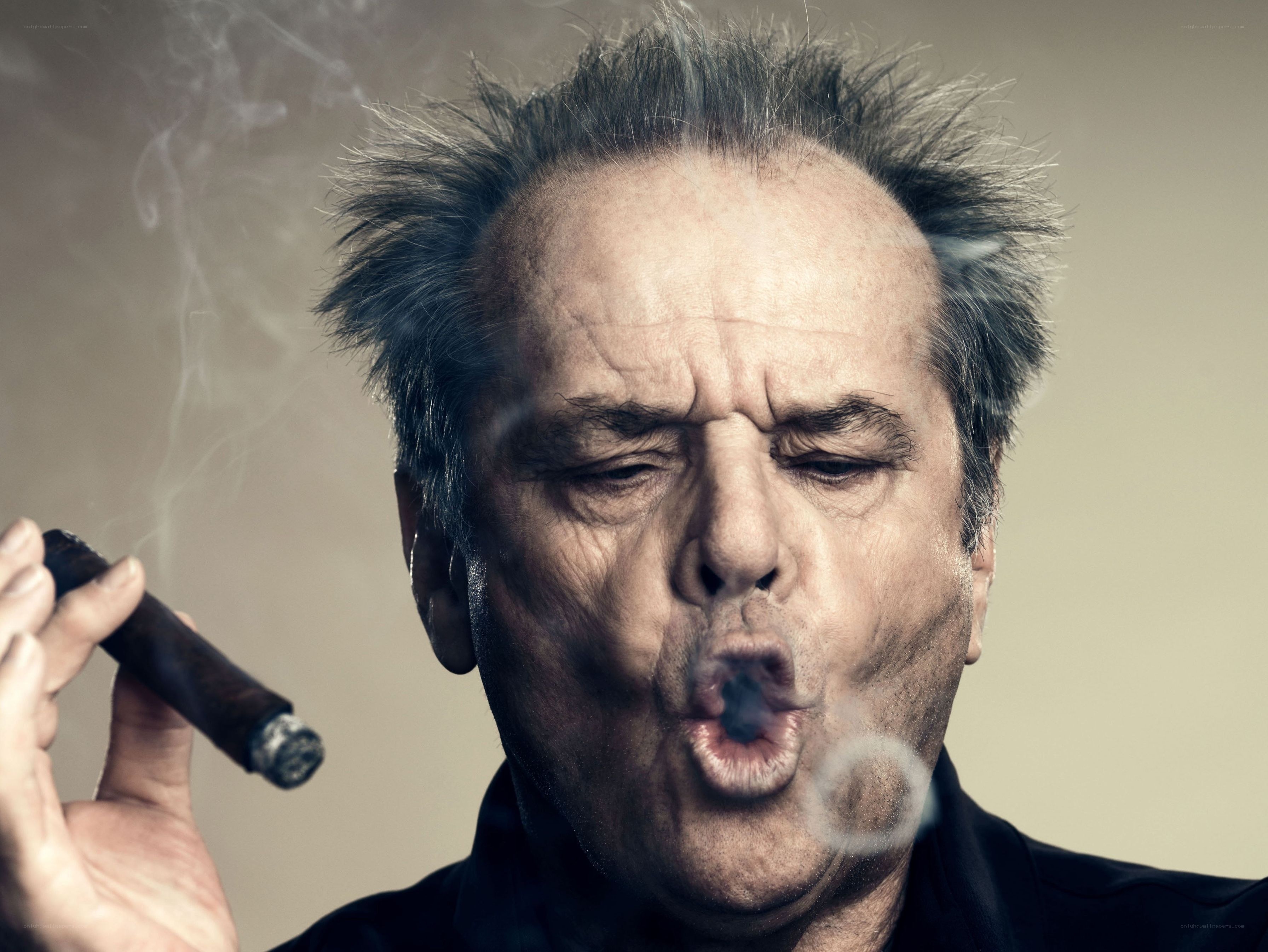 man smoking a cigar