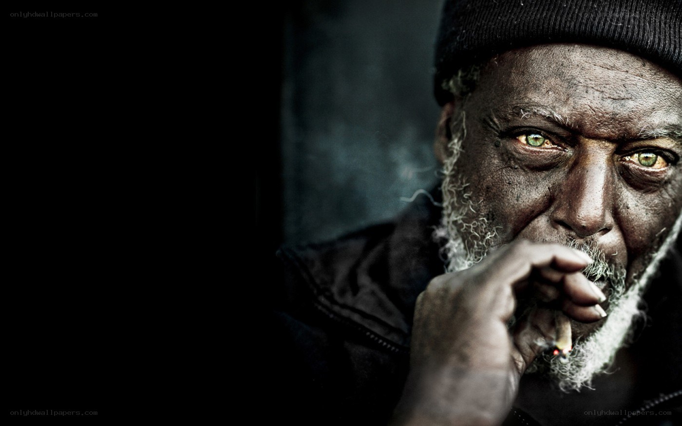 man smoking a cigarette