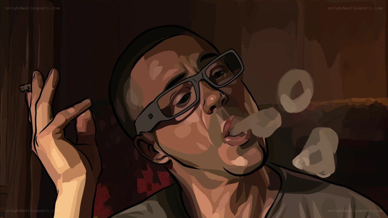 man smoking a cigarette