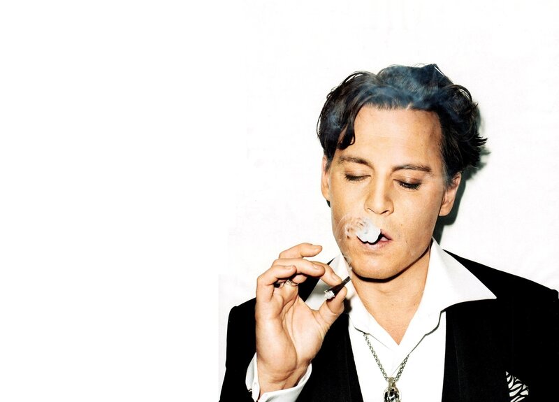 Man Smoking a Cigarette — Black