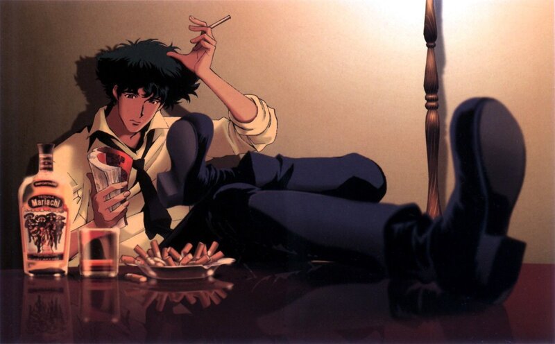 Man Smoking and Drinking