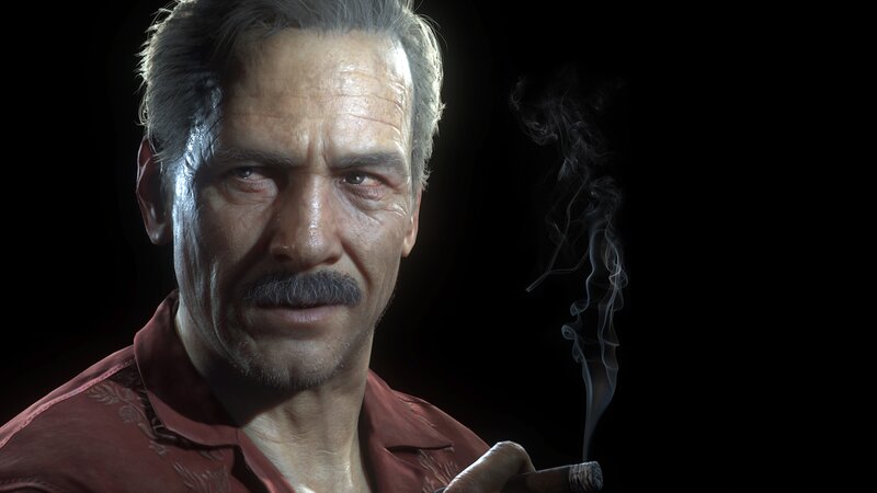 Man Smoking Cigar — Black, Dramatic, 3d Render