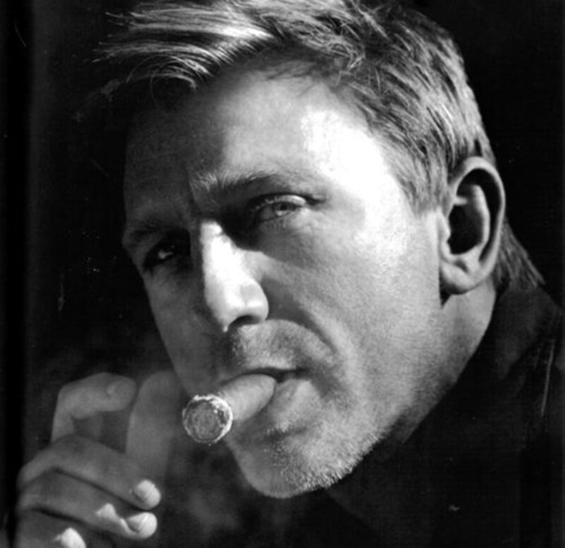 Man Smoking Cigar — Black, Dramatic, Photograph, Hand
