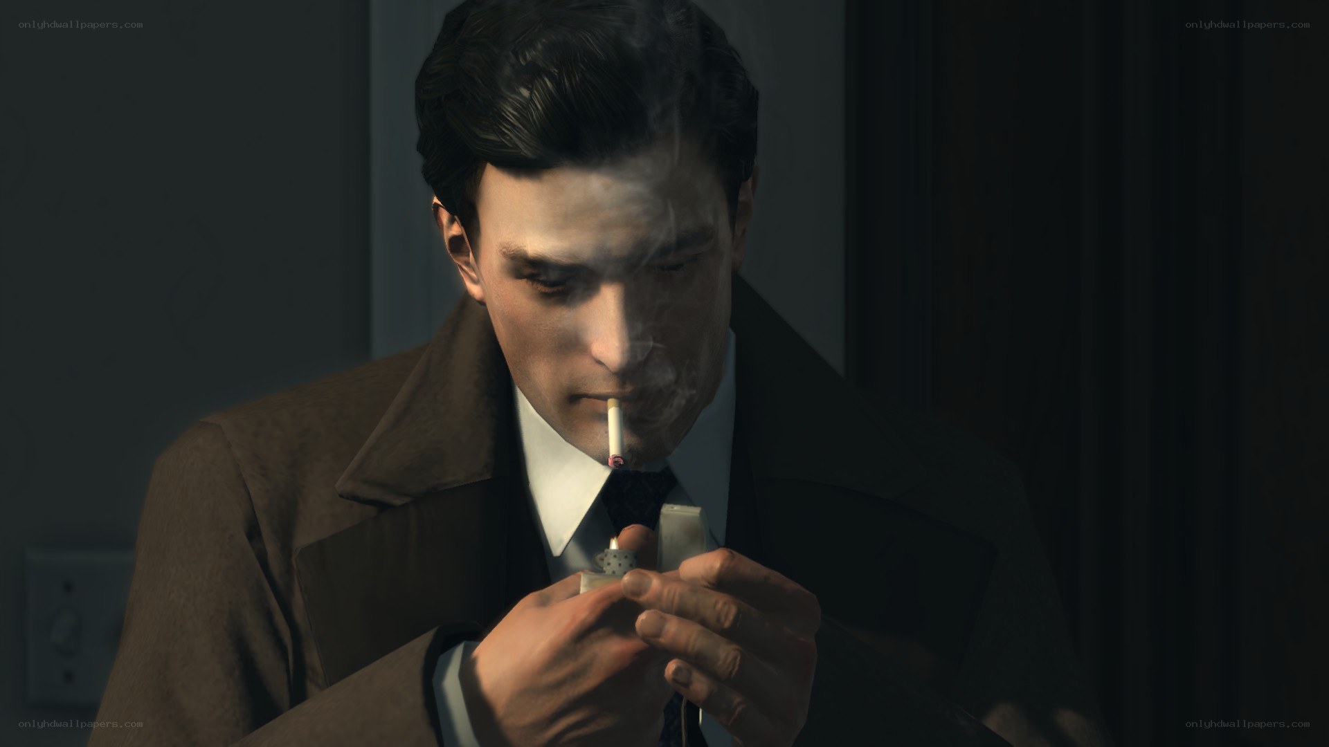man smoking cigarette