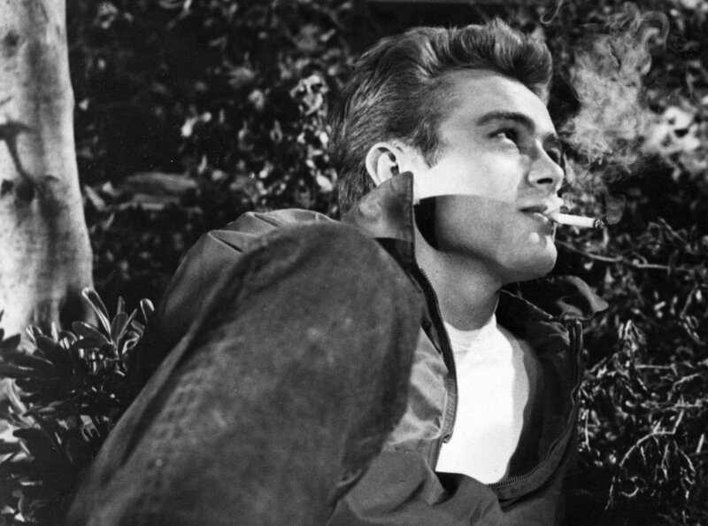 Man Smoking Cigarette — Black, Contemplative