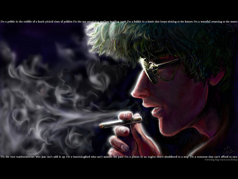 Man Smoking Cigarette — Black, Dramatic, Night