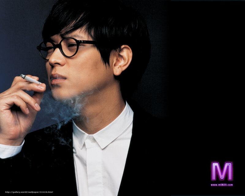 Man Smoking Cigarette — Black, Dramatic, Photograph, Glasses