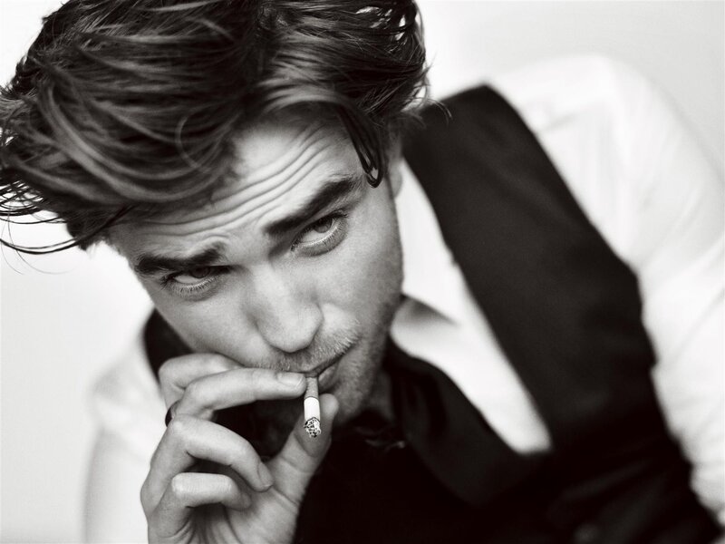 Man Smoking Cigarette — Black, Dramatic, Photograph