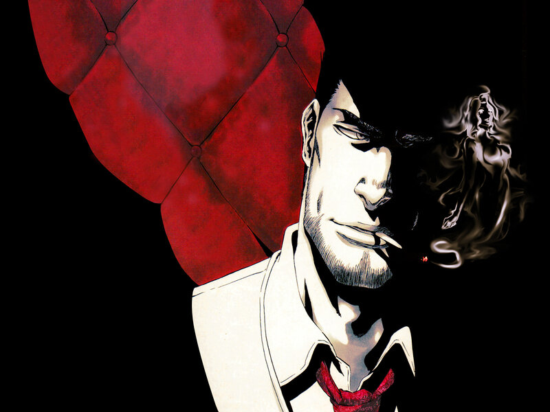 Man Smoking Cigarette — Black