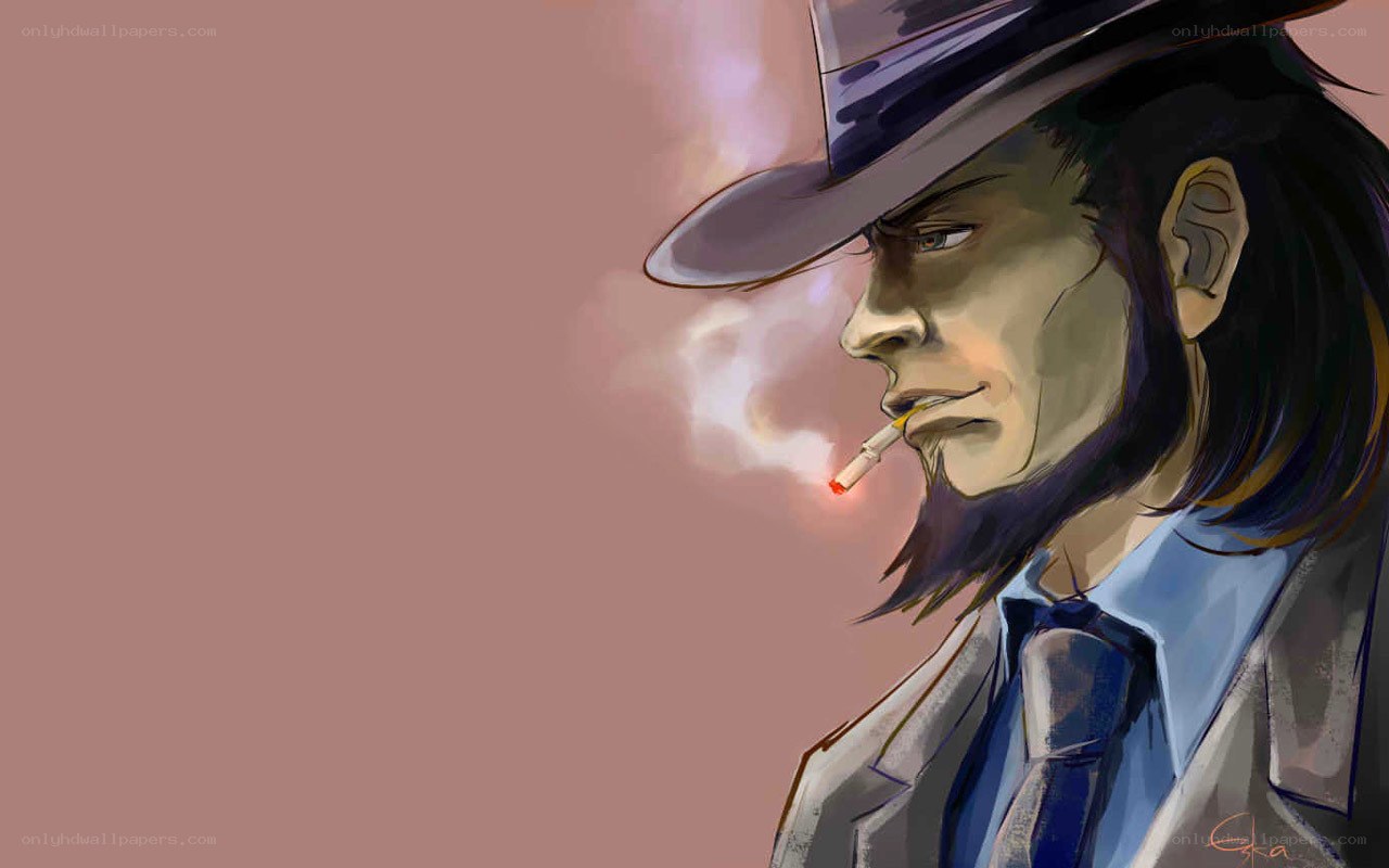 man smoking cigarette in hat