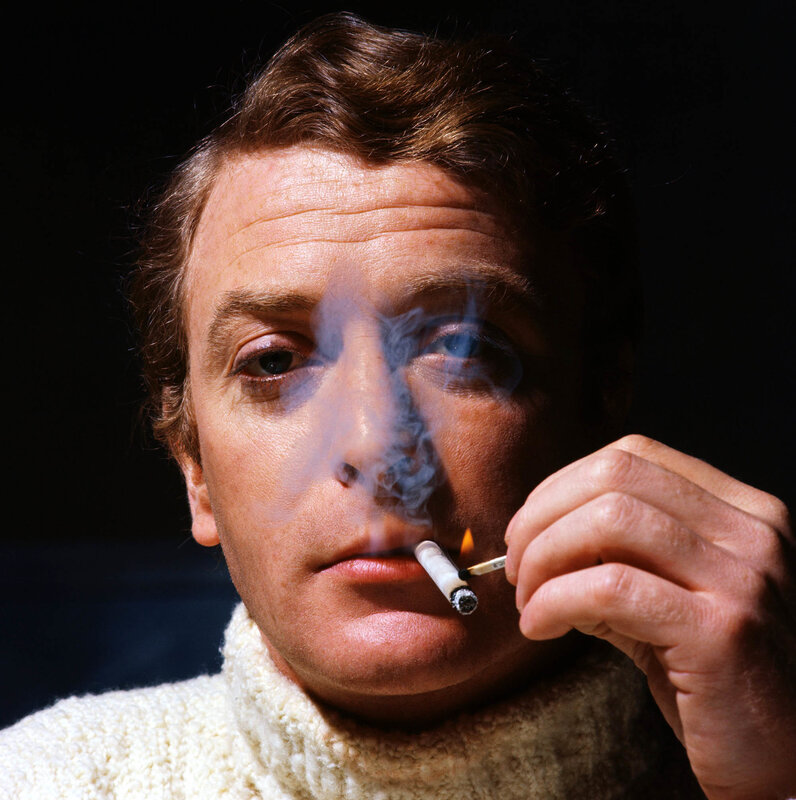 Man Smoking Cigarette — White, Dramatic