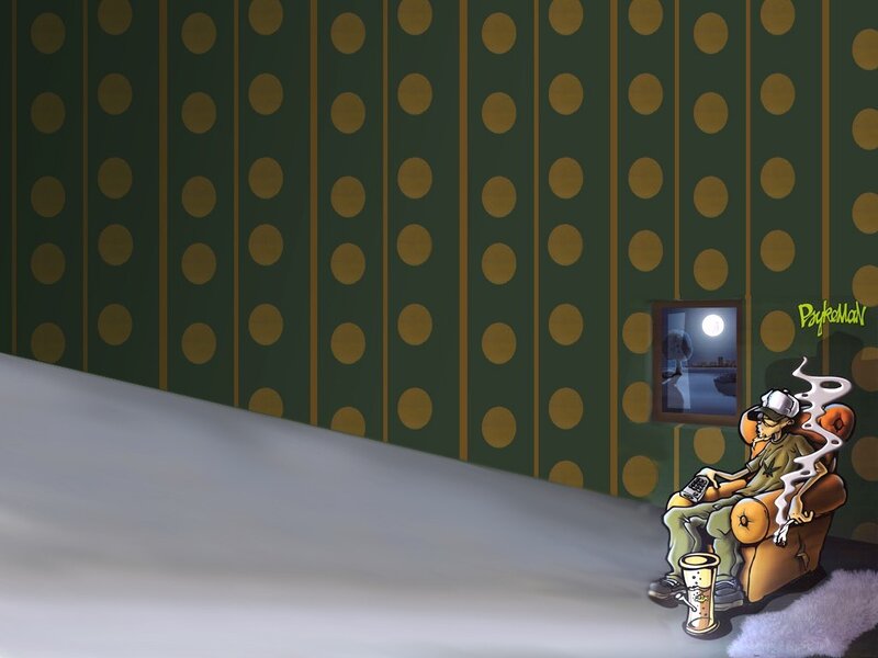man smoking in armchair