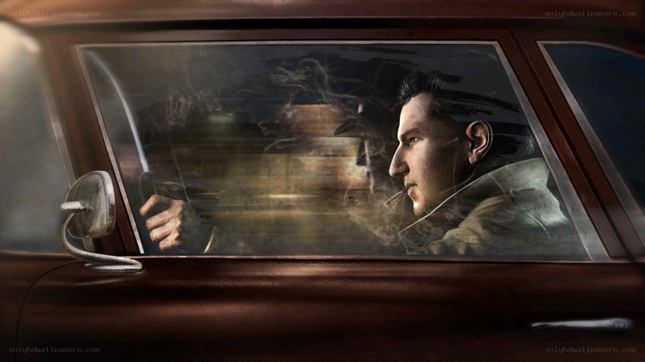 man smoking in car