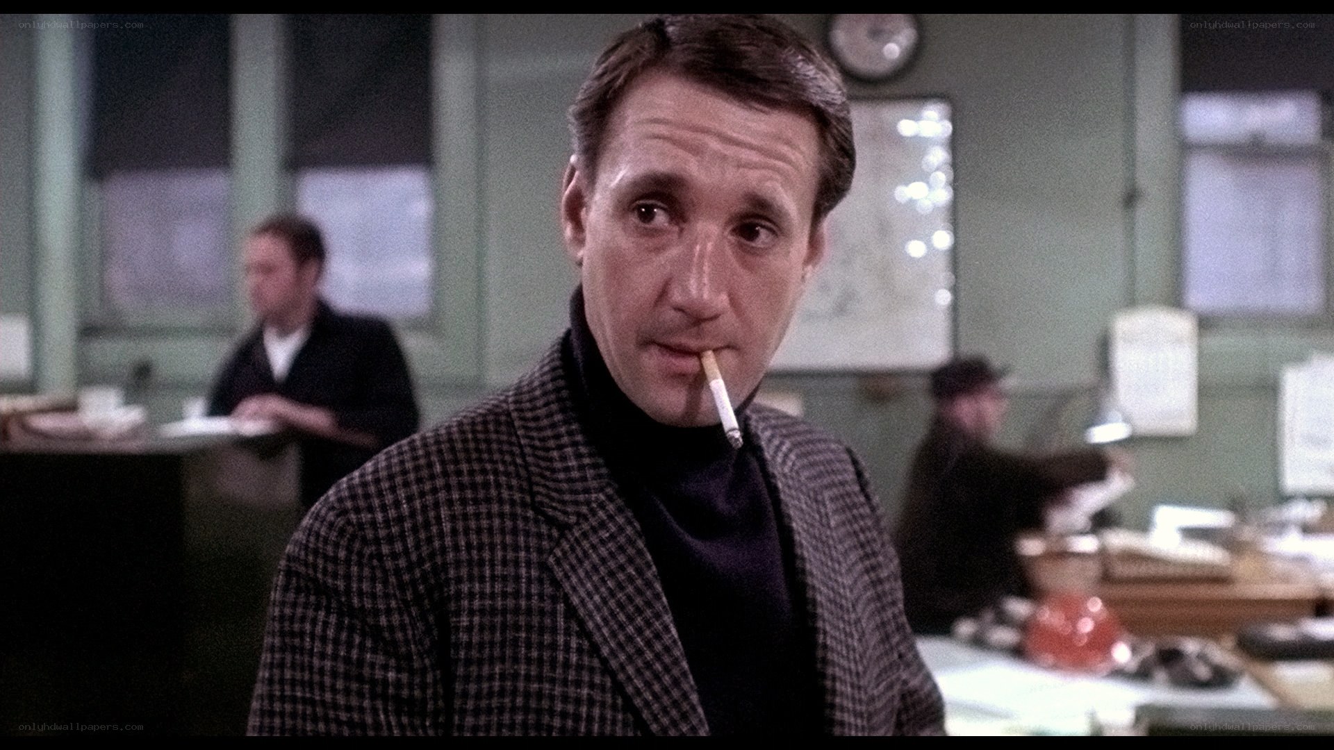 man smoking in office