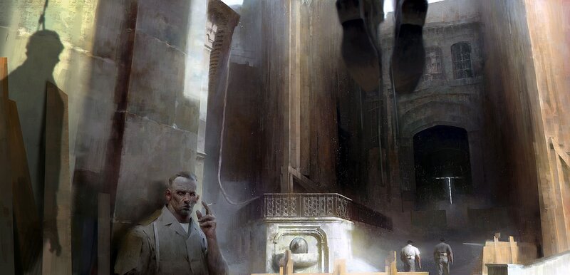 Man Smoking in Ruin