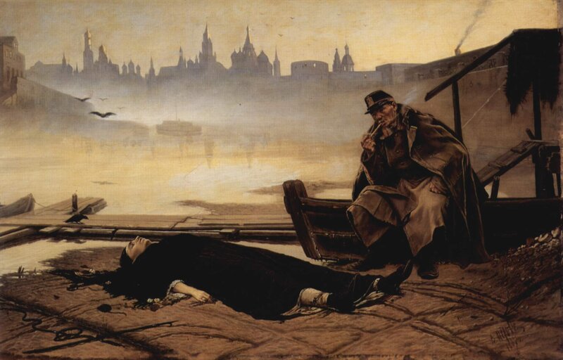 Man smoking near a body