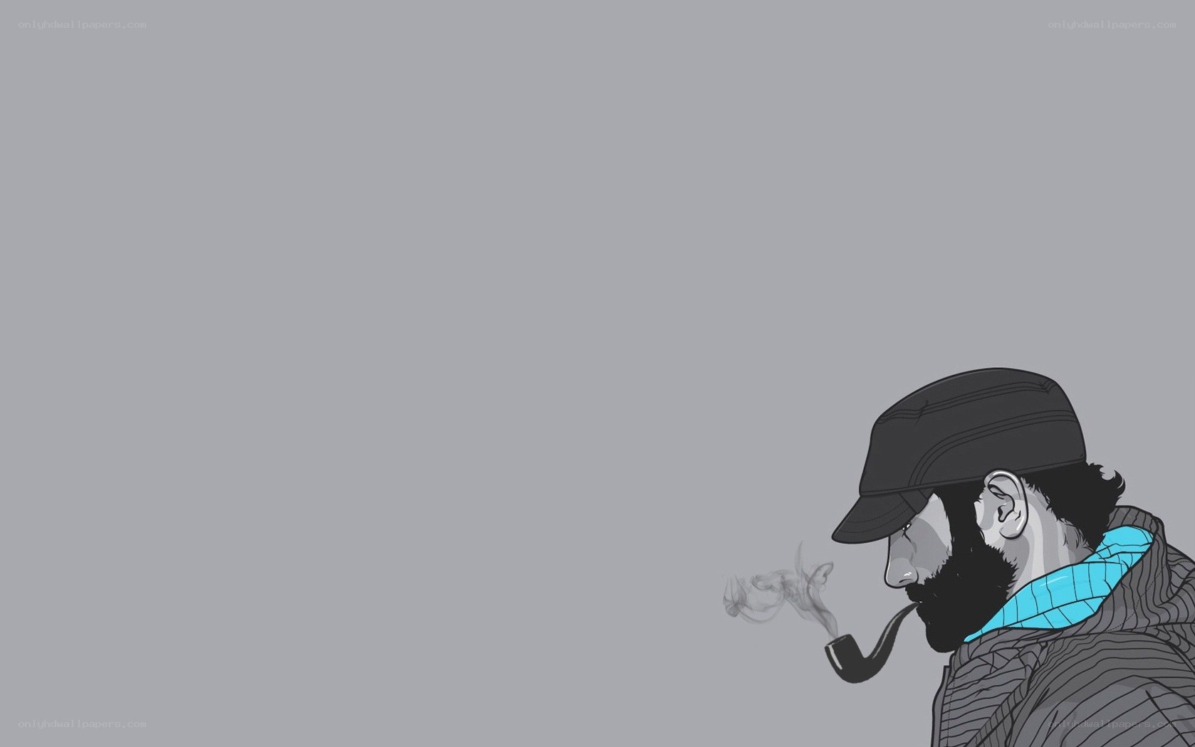 man smoking pipe illustration