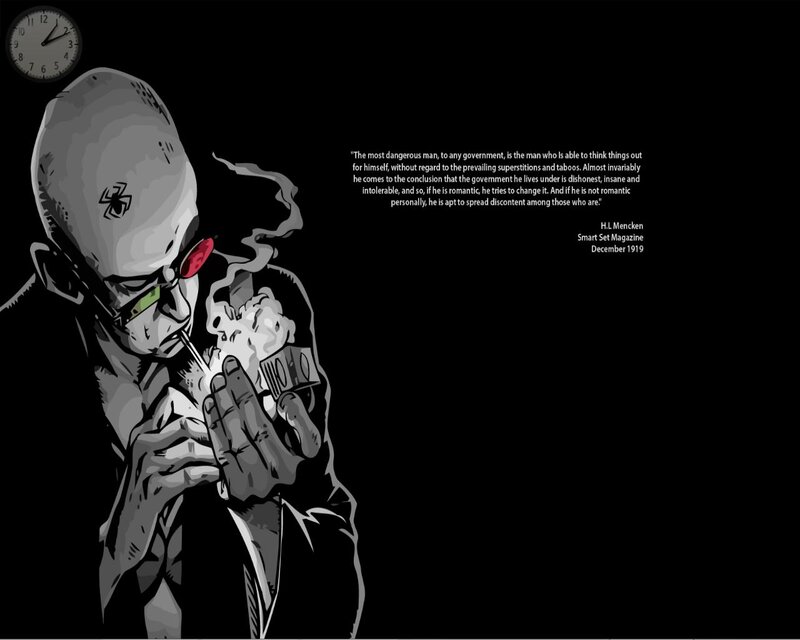 Man smoking with quote