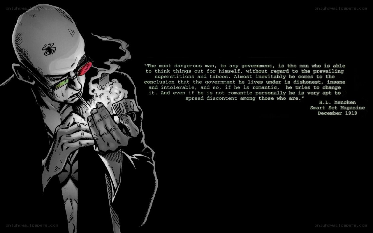 Man smoking with quote