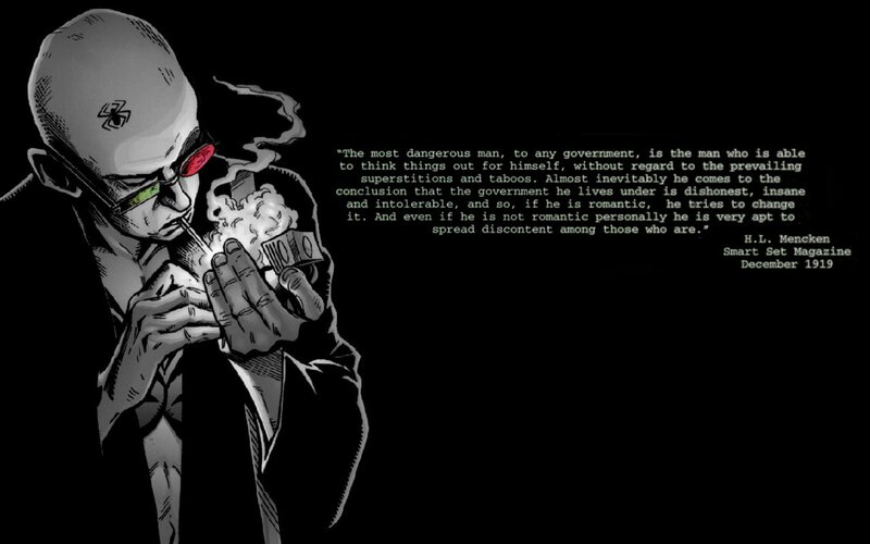 Man smoking with quote