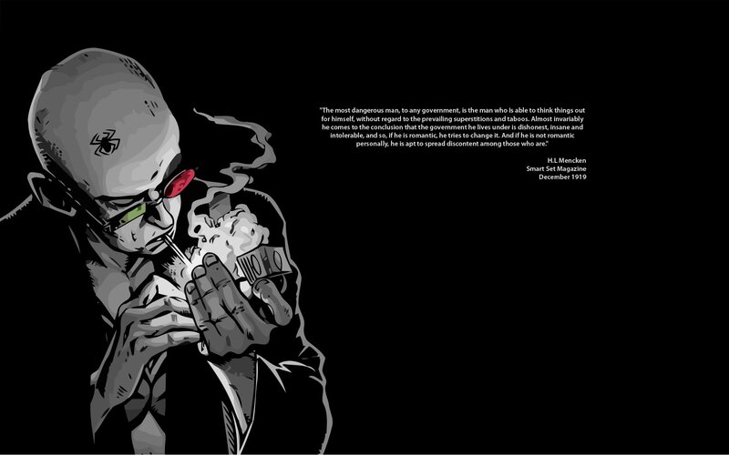 man smoking with quote