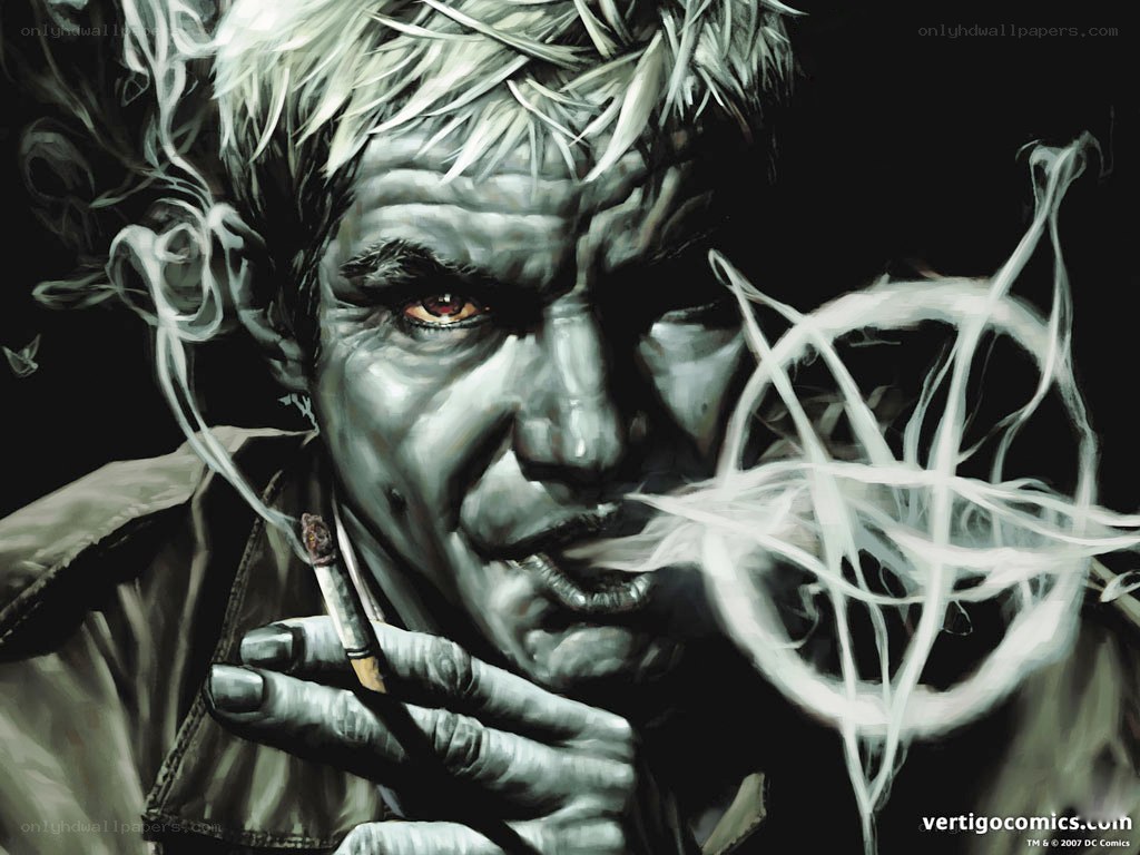 Man smoking with smoke art