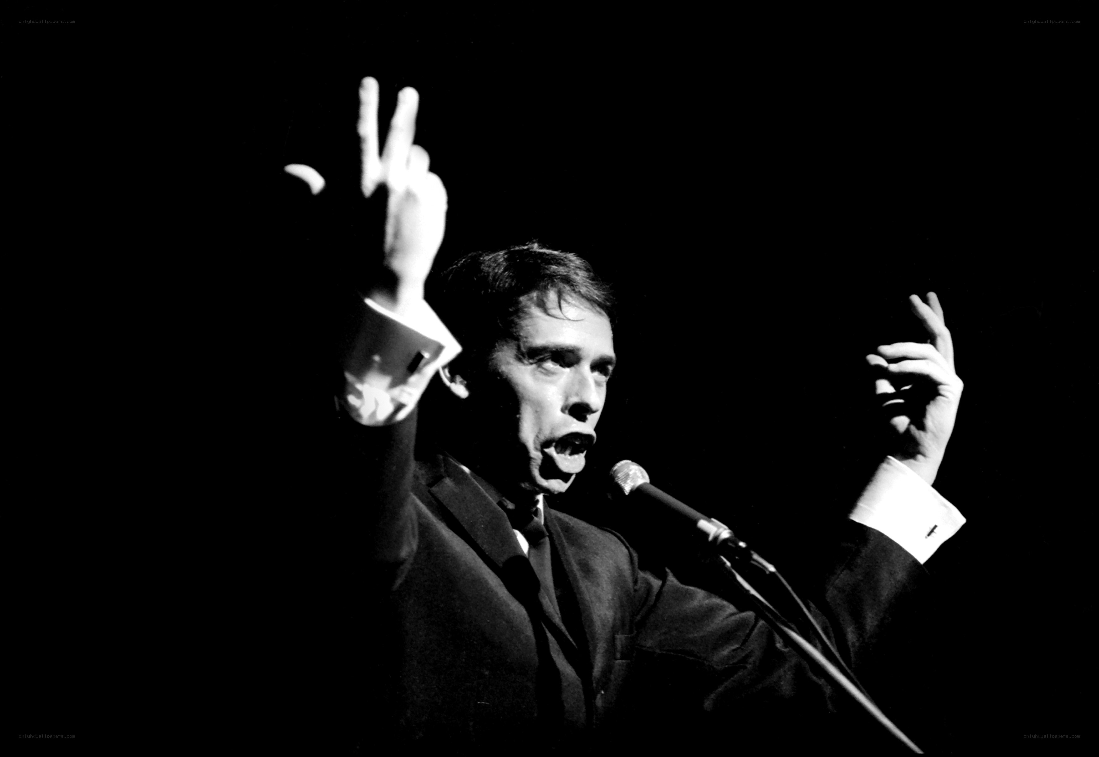 man speaking into microphone