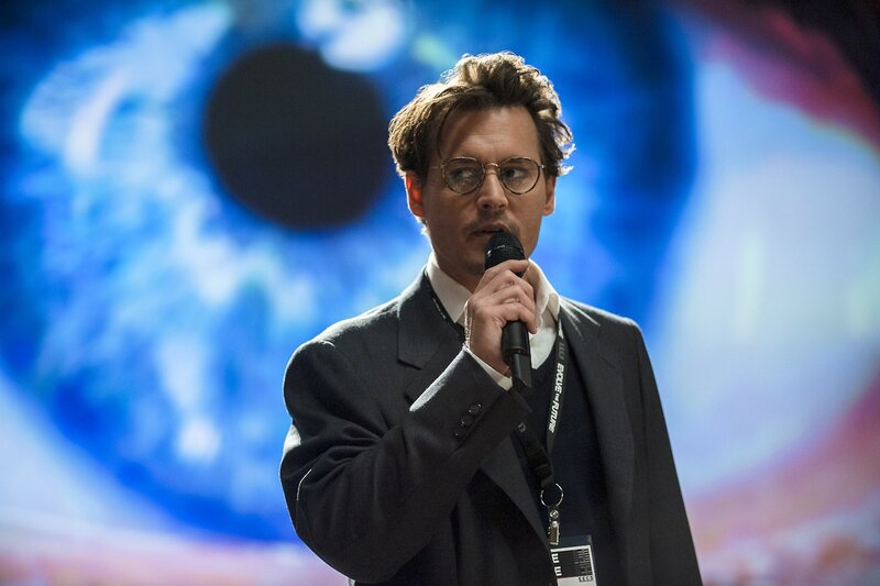 Man Speaking into Microphone — Blue, Serious, Photograph