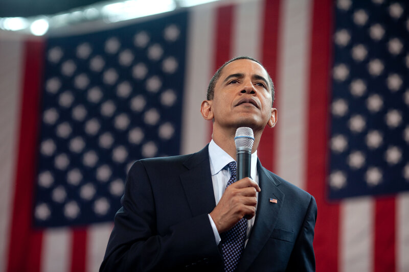 Man Speaking into Microphone — Blue