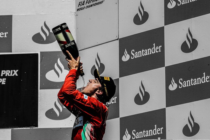 Man Spraying Champagne