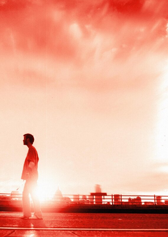 man standing at sunset
