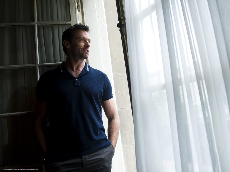 Man Standing by Window — Blue