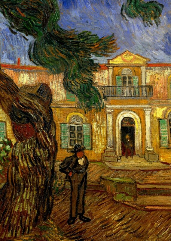 Man Standing in Courtyard — Yellow