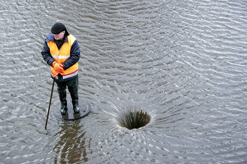 Man standing near a whirlpool