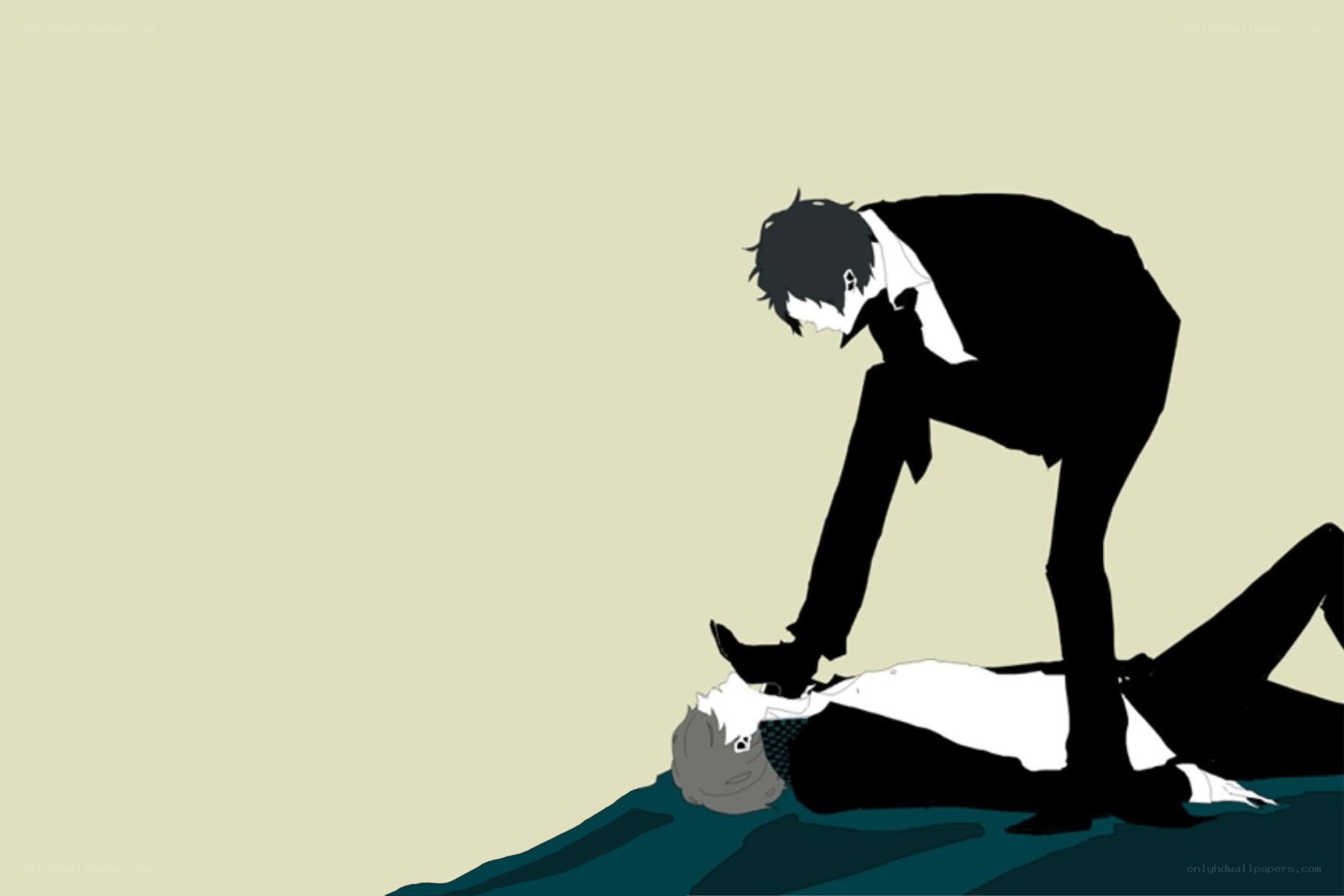 Man standing over another man